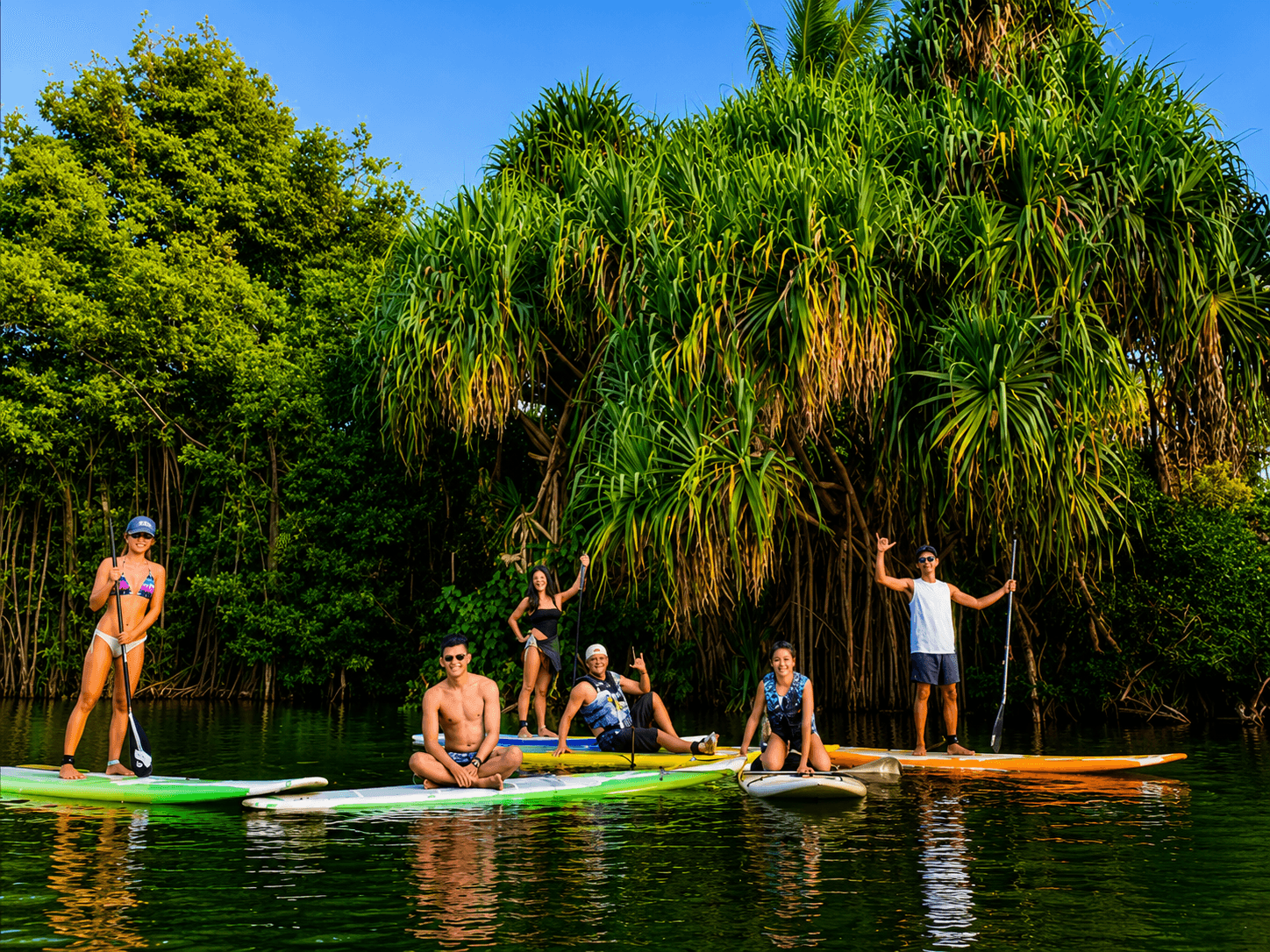 Stand-up Paddleboarding Down the River in Haleʻiwa
